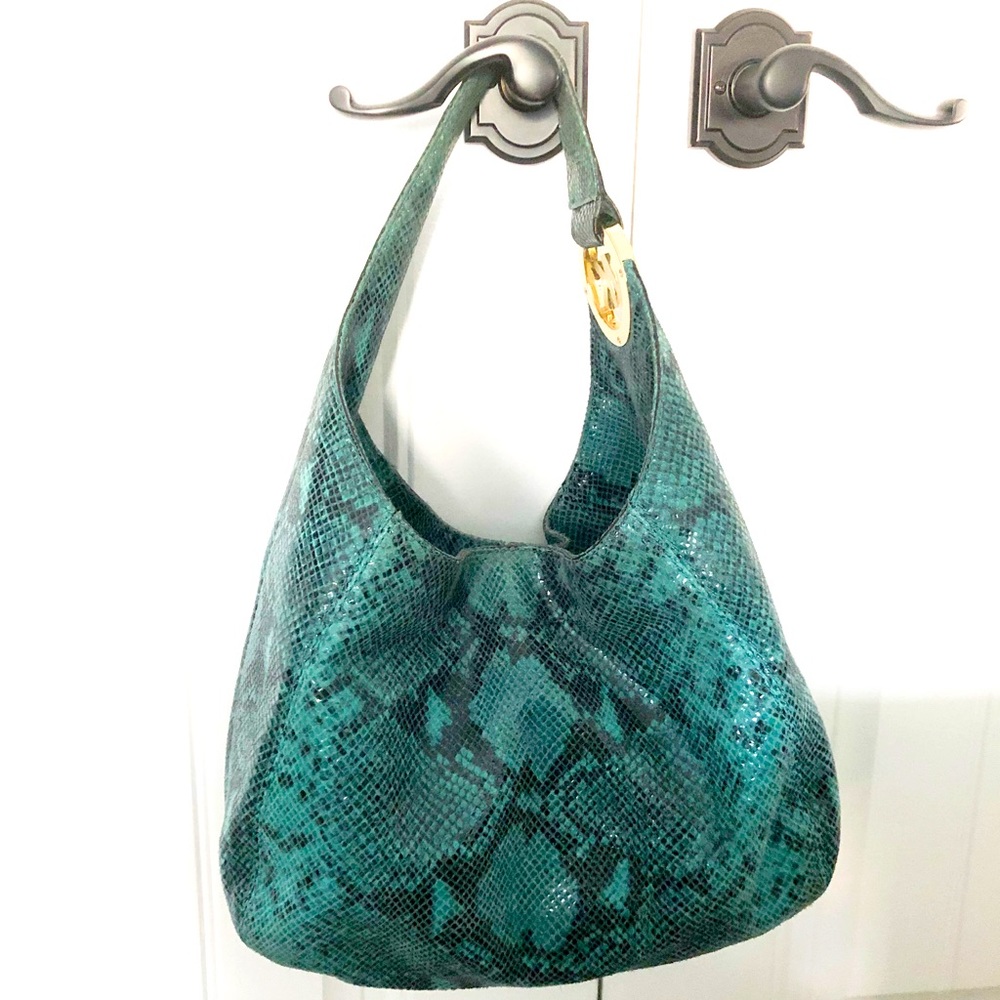 Michael Kors Blue Snakeskin Hobo bag